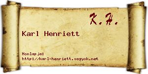 Karl Henriett névjegykártya